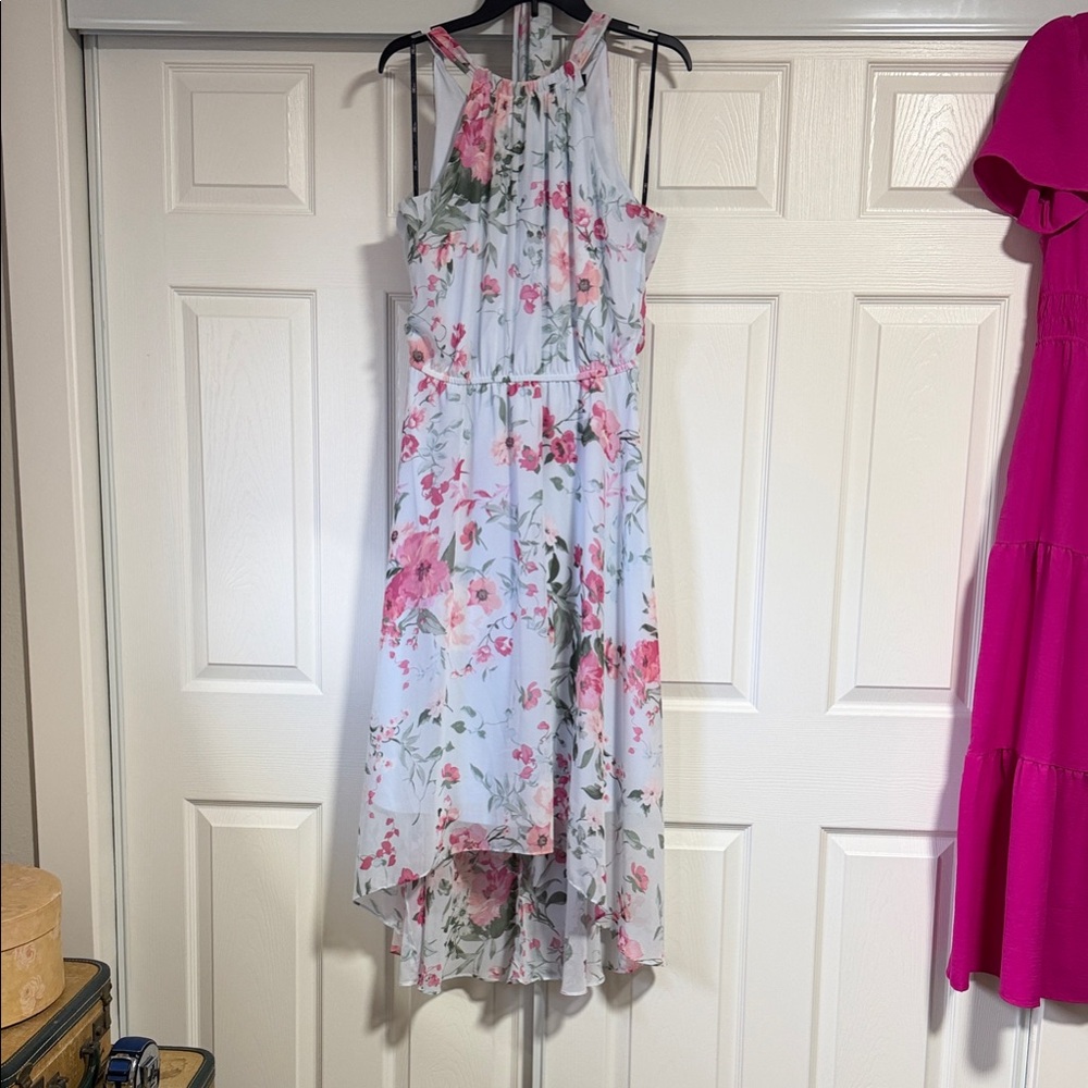 INC International Concepts Light Blue Floral Halter Dress